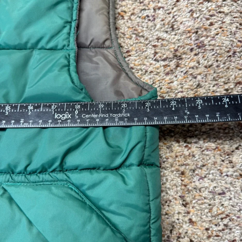 Vintage JCPenney Mens Green Puffer Vest Quilted Snap Front Large